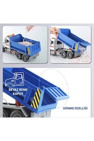 Sesli Işıklı Pilli Damperli İş Makinası Oyuncak Harfiyat Kamyonu