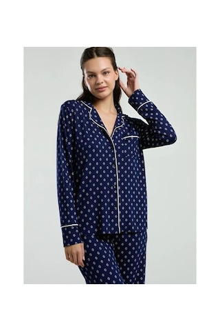 Angbutik Pierre Cardin Pc8950-s Kadın Gömlek Pijama Takım lacivert