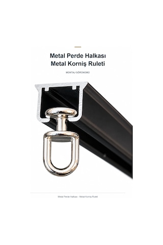 100 Adet - Metal Perde Halkası - Metal Korniş Ruleti Gümüş