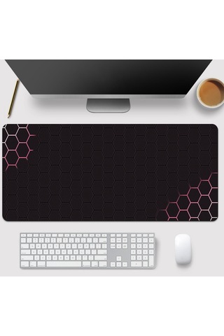 Cbtx 400x1000x3mm Kaymaz Kauçuk Mouse Pad Şık Petek Desenli Masaüstü Mat - Stil 16