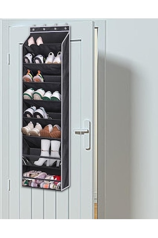 Suntek Kapının Üzerinde Ayakkabı Düzenleyici Büyük Derin Siyah