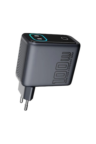Gan Power Gn-03 100w 3 Portlu Gan Hızlı Şarj Cihazı + 60w Hızlı Şarj Kablosu Hediyeli - Tft Akıllı Renkli Ekran, Bot İfadesi Animasyonlu Adaptör .