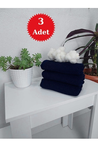 Lacivert Berber Havlusu Sporcu Havlusu Yüz Havlusu 50x90 Cm 3 Lü