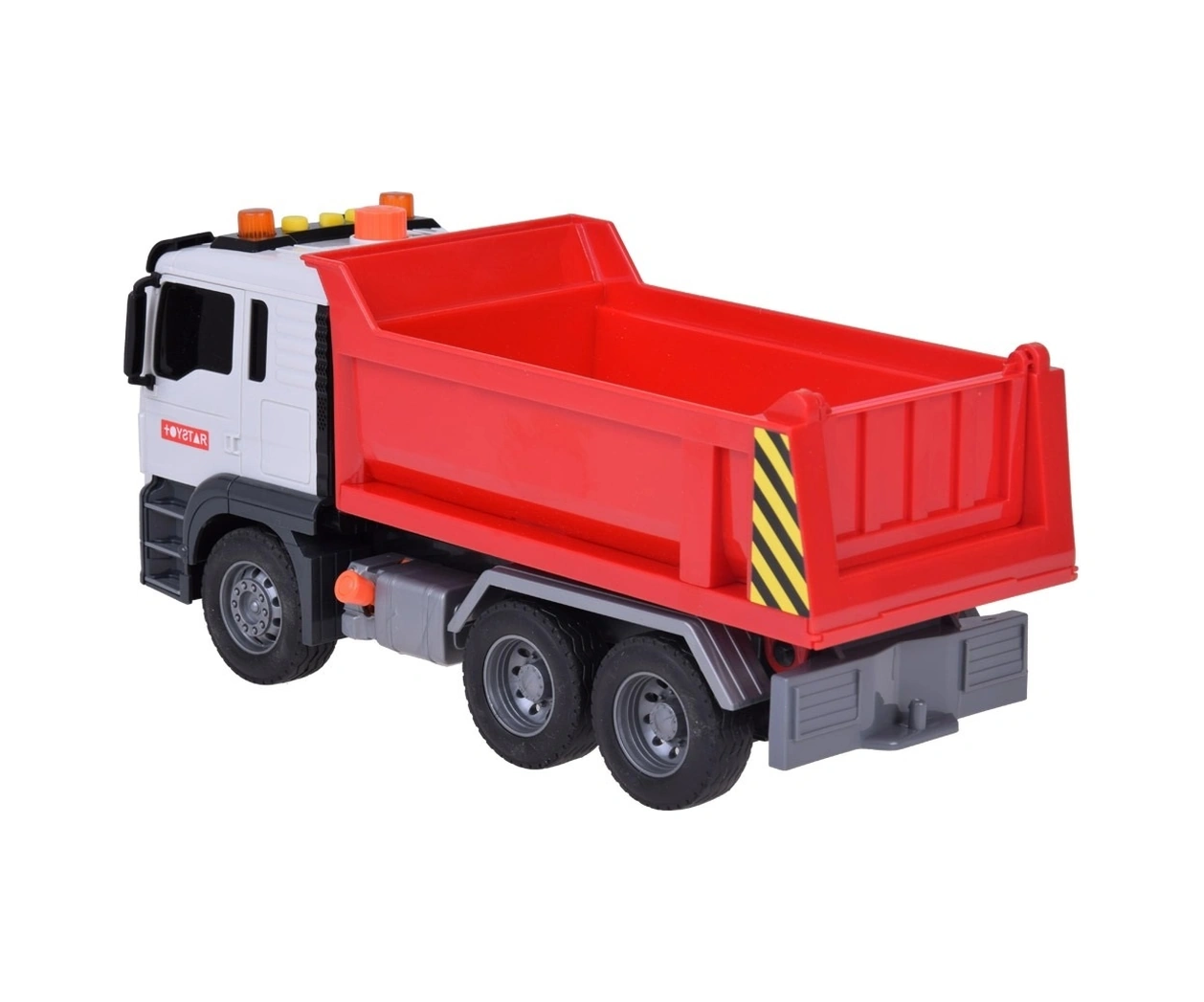 1:12 Sürtmeli Sesli Işıklı Kırmızı Damperli Oyuncak Kamyon