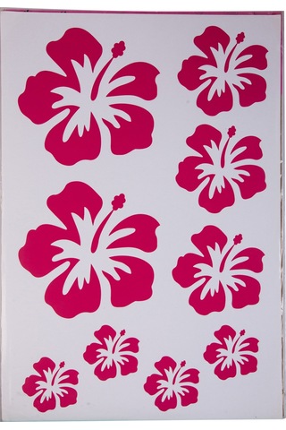 Sıa Duvar Süsü Sticker Pembe Çiçekli Şeffaf Filmli Pvc