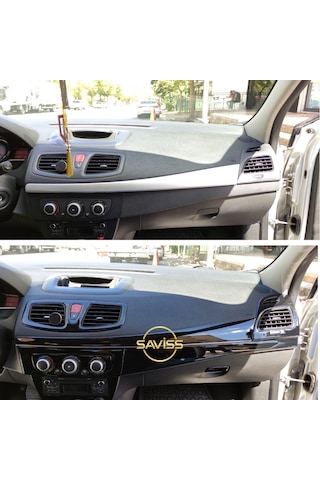 Renault Fluence OTOMATİK vites uyumlu Parlak Siyah Full Set,Torpido Konsol Maun Kaplama (Pianoblack)