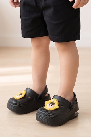 Elit Mys2316 Bebe-patik Çocuk Emojili Işıklı Sabo Terlik Siyah