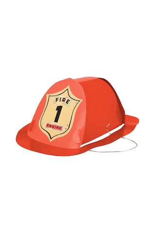 Meri Meri - Firefighter Hats - İtfaiyeci Şapkaları - 8'li Çok Renkli