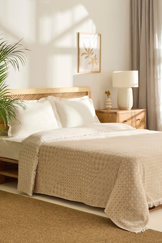 Kaşmir Home Favlo Çift Kişilik Jakar Muslin Pike Bej Bej