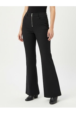 Sisley Streç Pamuklu İspanyol Paça Slim Fit Pantolon Kadın Siyah Pantolon - 325p4k1lle04h