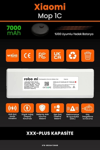 Xiaomi Mi Vacuum Mop 1c 7000mAh Robot Süpürge Bataryası
