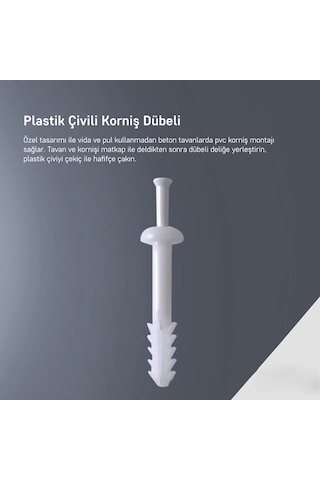 Korniş Dübeli Vida Seti 50 Adet Perde Kornişi Montaj Seti Sağlam Ve Kolay Kurulum