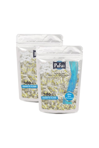 Pufai Slim & Super Slim Katran Süzen Filtreli Ağızlık 5 - 6 MM 300'lü x 2 Paket