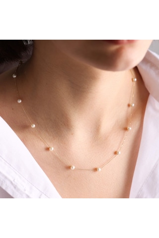 Sembolgold 14 Ayar Altın Inci Kolye