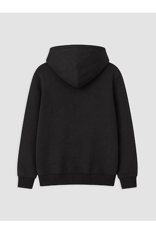 LC Waikiki Lcw Kids Siyah Kapüşonlu Erkek Çocuk Fermuarlı Sweatshirt New Blakız Çocuk