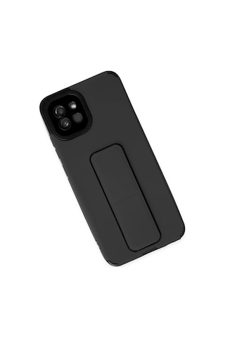 Gld-spt- Newface Samsung Uyumlu Galaxy A03 Kılıf Mega Standlı Silikon - Siyah