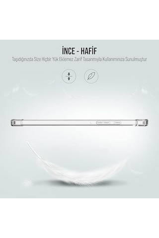 Galaxy Uyumlu Tab A9 X110/Galaxy Uyumlu Tab A11 Tablet Kılıf Şeffaf Silikon Arka Kapak