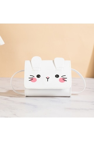 Dancemonkey Sevimli Mini Askılı Bozuk Para Kadın Kız Çocuk Çantası Beyaz, Çocukluğu Renklendir, Beyaz