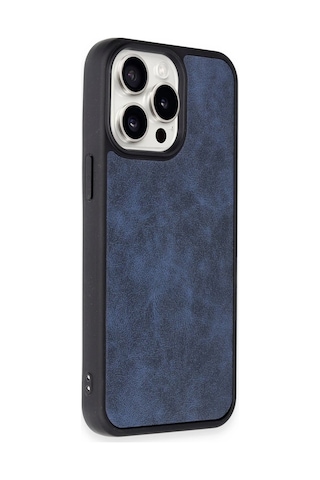 Cosmotex Newface Apple iPhone Uyumlu 14 Pro Max Kılıf Aras Deri Kapak - Lacivert