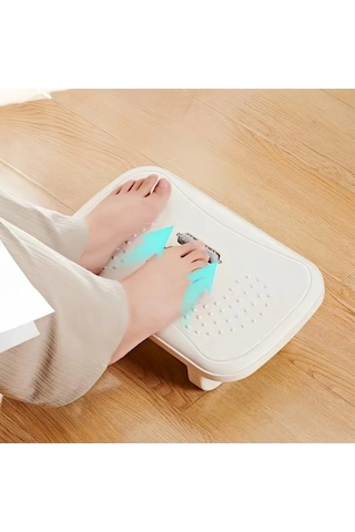 Wondernest Tabure Silindirleri Şerit Masaj Lichen Kaydırmaz Ergonomik Beyaz Ayak Beyaz