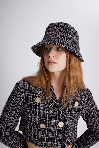 Holly Lolly Tüvit Kumaş Logolu Bucket Tweed Şapka Siyah