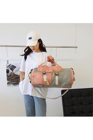 Siyah Seyahat Çantası Büyük Kapasiteli Çok Fonksiyonlu Taşınabilir Sırt Çantası Yuvarlak Kova Tek Omuz Sırt Çantası Eğitim Ve Spor Çantası