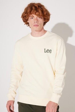 Lee Bisiklet Yaka Sweatshirt Ekru