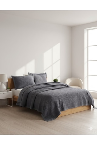 Çift Kişilik Lucette Pike Yatak Örtüsü Antrasit Diğer