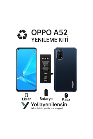 Oppo A52 Kiti Ekran + Batarya + Arka Kasa Model Uyumlu, Yüksek Kalite Parçalar Oppo A52 Kiti Ekran + Batarya + Arka Kasa Model Uyumlu, Yüksek Kalite Parçalar