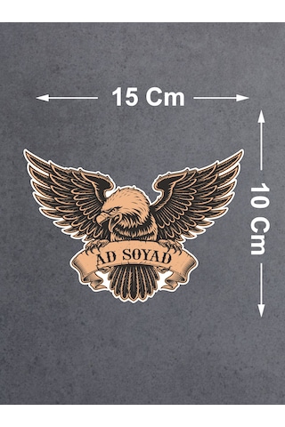 Kişiye Özel Ad Soyad Kartal Sticker - Kartal Eagle Beşiktaş Sticker - Araba Oto Motosiklet Karavan Sticker - 00070 15x10 Cm