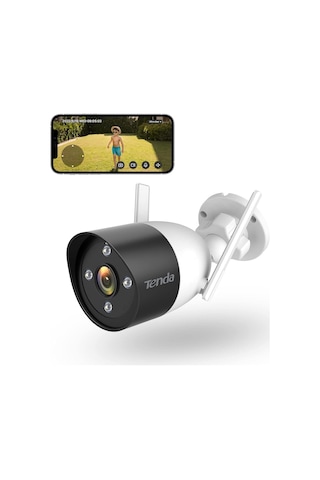 Tenda Güvenlik Kamerası Dış Wlan 2k, 3mp Wlan Ip Kamera, İki Yönlü Sesli, 30 M Tam Renkli Gece Görüşü, Ip66 S