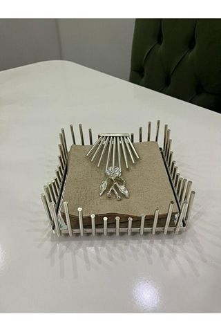 Premium Metal Peçetelik- Modern Lüks Masa Üstü Sunum Aksesuarı Gri