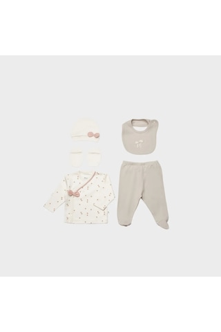 Bibaby Biorganic Sweet Lady 5 Parça Hastane Çıkış Seti 62363 Light Beige Light Beige Açık Bej