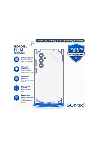 Schitec Samsung Galaxy Uyumlu, M35 Fullbody Nano Kaplama Koruyucu Film