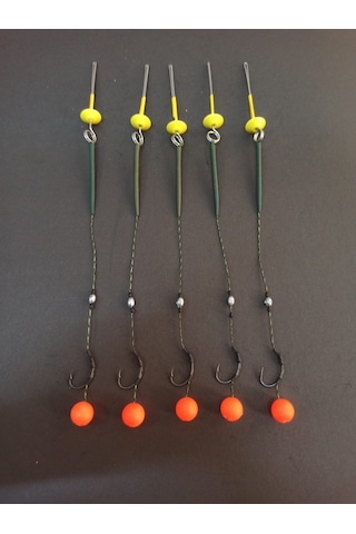 Sazan Rig Takımı 5 Takım Küspe Aparatı Dahil Turuncu Pop 5 Takım