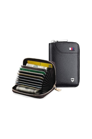 Septwolves Premium Seri Gerçek Deri-kısa Erkek Cüzdan Kartlık Siyah