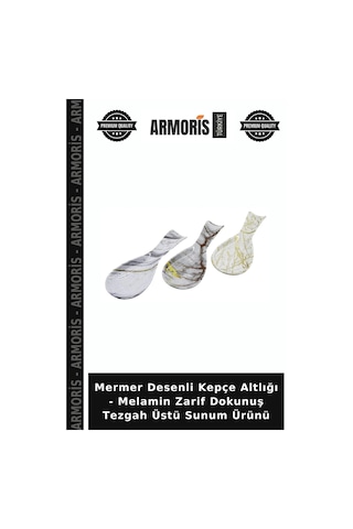 Mermer Desenli Kepçe Altlığı - Melamin Zarif Dokunuş Tezgah Üstü Sunum Ürünü Çok Renkli
