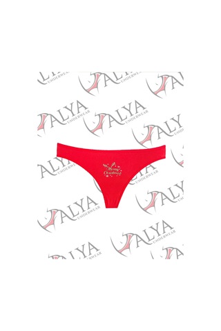 Alya Underwear Yeni Yıl Temalı Baskılı String, Kırmızı Tanga Külot Aşk Tanrısı Tekli Paket Kırmızı Mc Baskılı