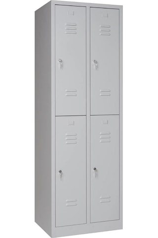 Metal Elbise Dolabı, Kilitli Dolap, Soyunma Dolabı, Elbise Dolabı, 4 Kapılı Gri