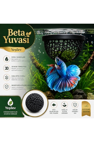 Beta Balığı Siyah Betta Dinlenme Alanı & Üretim Yuvası