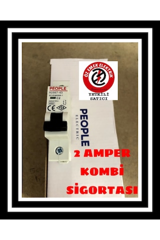 People Elektrik 2amper Kombi Sigortası 1x2a 4.5ka ve Kutusu Dahil