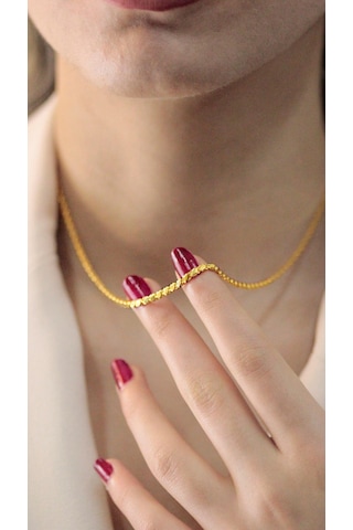 Diamine 14 Ayar Altın Halep Pullu Zincir Kolye