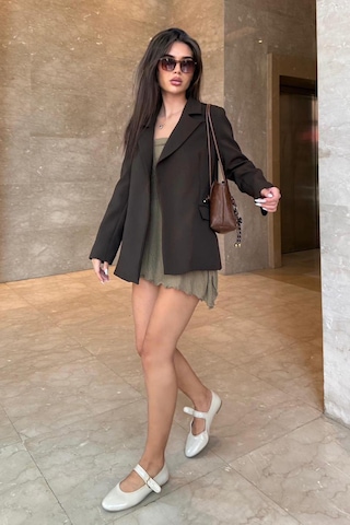 Madmext Kahverengi Astarlı Kadın Blazer Ceket Mg2508 Kahverengi