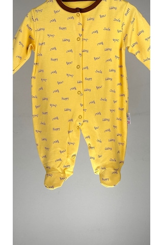 Mıdırık Desenli %100 Pamuklu Çıtçıtlı Uzun Kollu Bebek Tulum 001