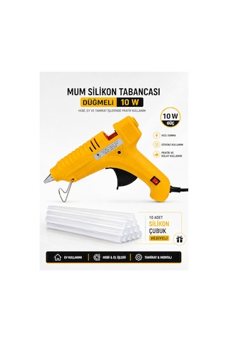 10 W Düğmeli Elektrikli Mum Silikon Tabancası Sıcak Silikon Uygulama Tabancası