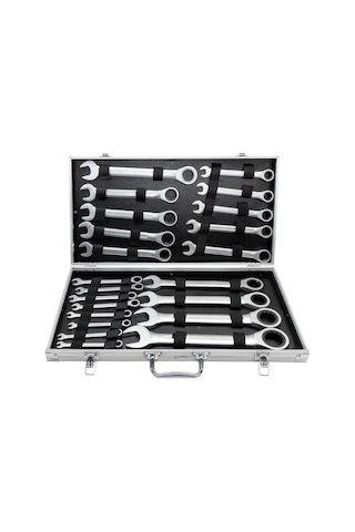 6126 Cırcır Kombine Anahtar Takımı 6-32mm 22 Parça Metal Kutulu