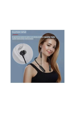 A20 Boyun Bantlı Askılı Bluetooth Kulaklık -kablosuz Stereo Şarjlı Sport Earphone 200 Saat