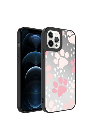 Apple Uyumlu iPhone 12 Pro Max Kılıf Aynalı Desenli Kamera Korumalı Parlak Zore Mirror Kapak