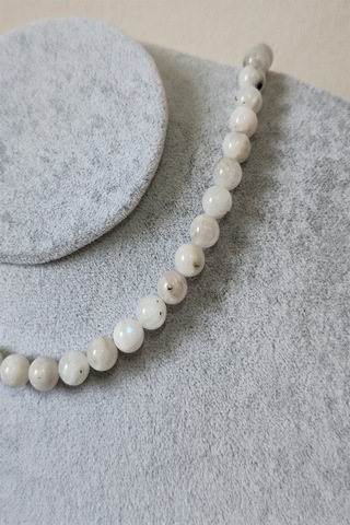 8 Mm Gerçek Ay Taşı Doğaltaş Kolye