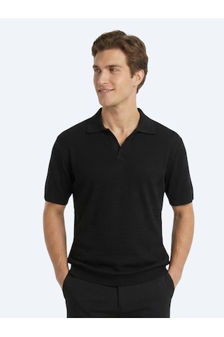 Kip Siyah Çizgili %100 Pamuk T-shirt